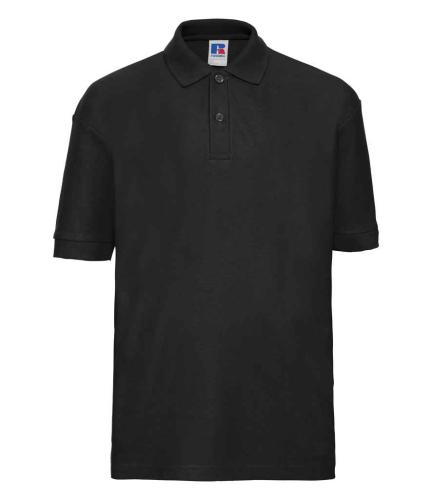 Russell Kids Pique Polo Shirt - Black - 11-12